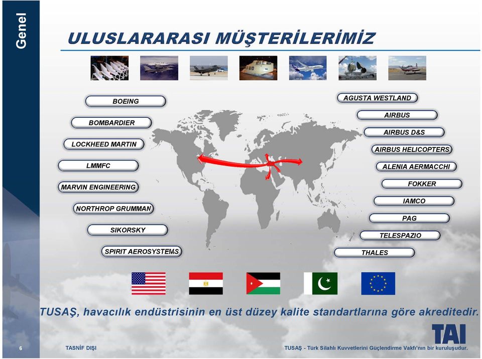 IAMCO PAG TELESPAZIO THALES TUSAŞ, havacılık endüstrisinin en üst düzey kalite standartlarına