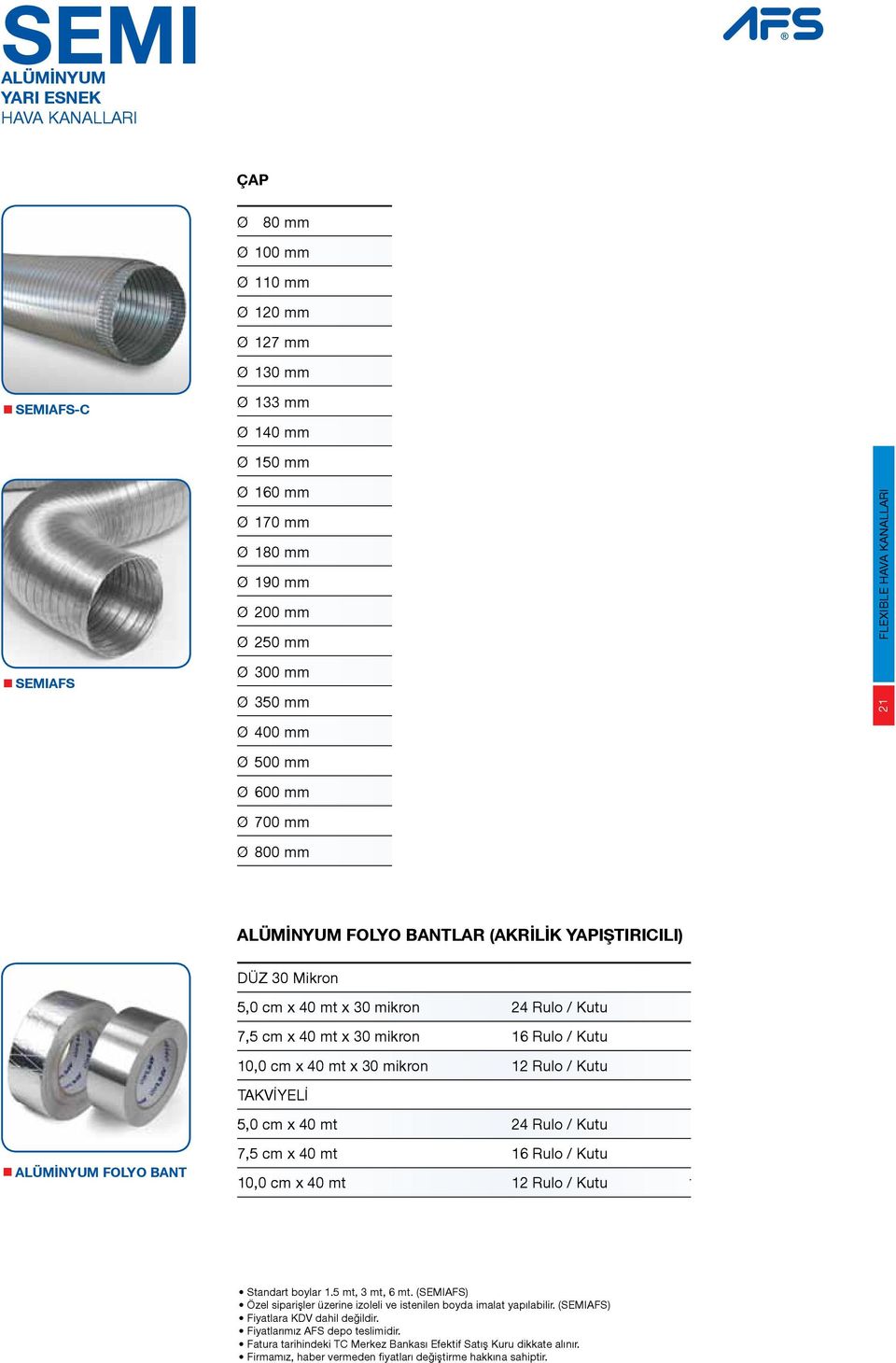 160 mm 8,30 TL / mt 5,95 TL / mt Ø 9,00 TL / mt 6,40 TL / mt Ø 180 mm 9,70 TL / mt 6,95 TL / mt Ø 190 mm 10,40 TL / mt 7,40 TL / mt Ø 200 mm 10,80 TL / mt 7,70 TL / mt Ø 250 mm 16,90 TL / mt 12,10 TL