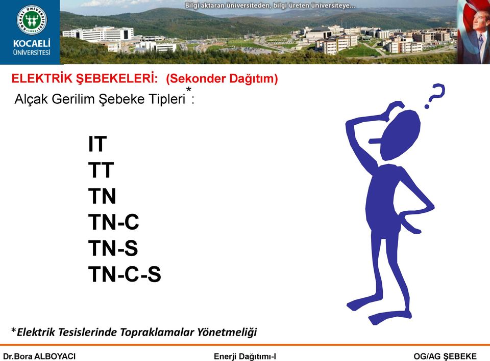 Tipleri * : IT TT TN TN-C TN-S