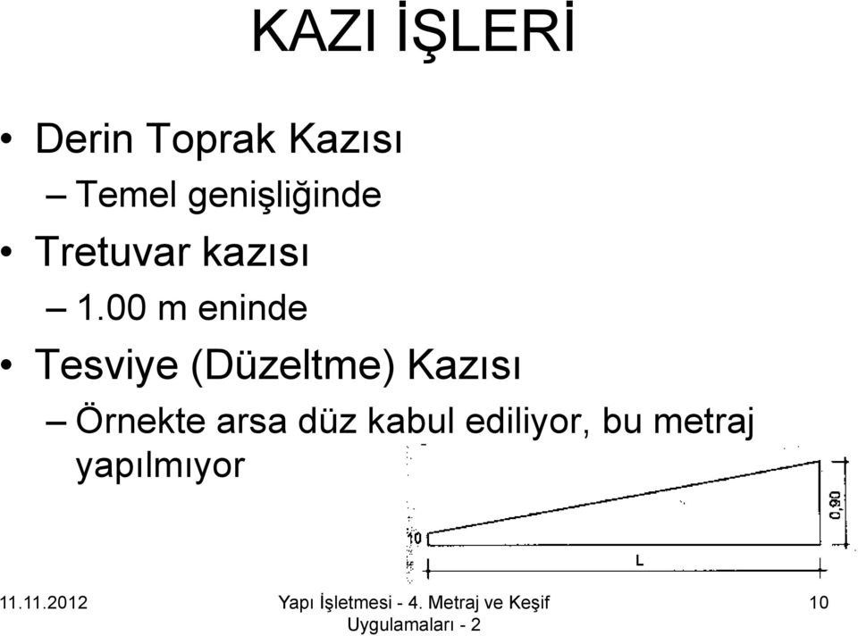 00 m eninde Tesviye (Düzeltme) Kazısı