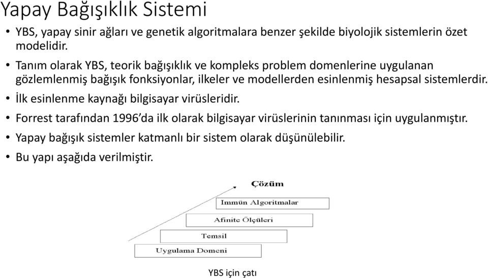 esinlenmiş hesapsal sistemlerdir. İlk esinlenme kaynağı bilgisayar virüsleridir.