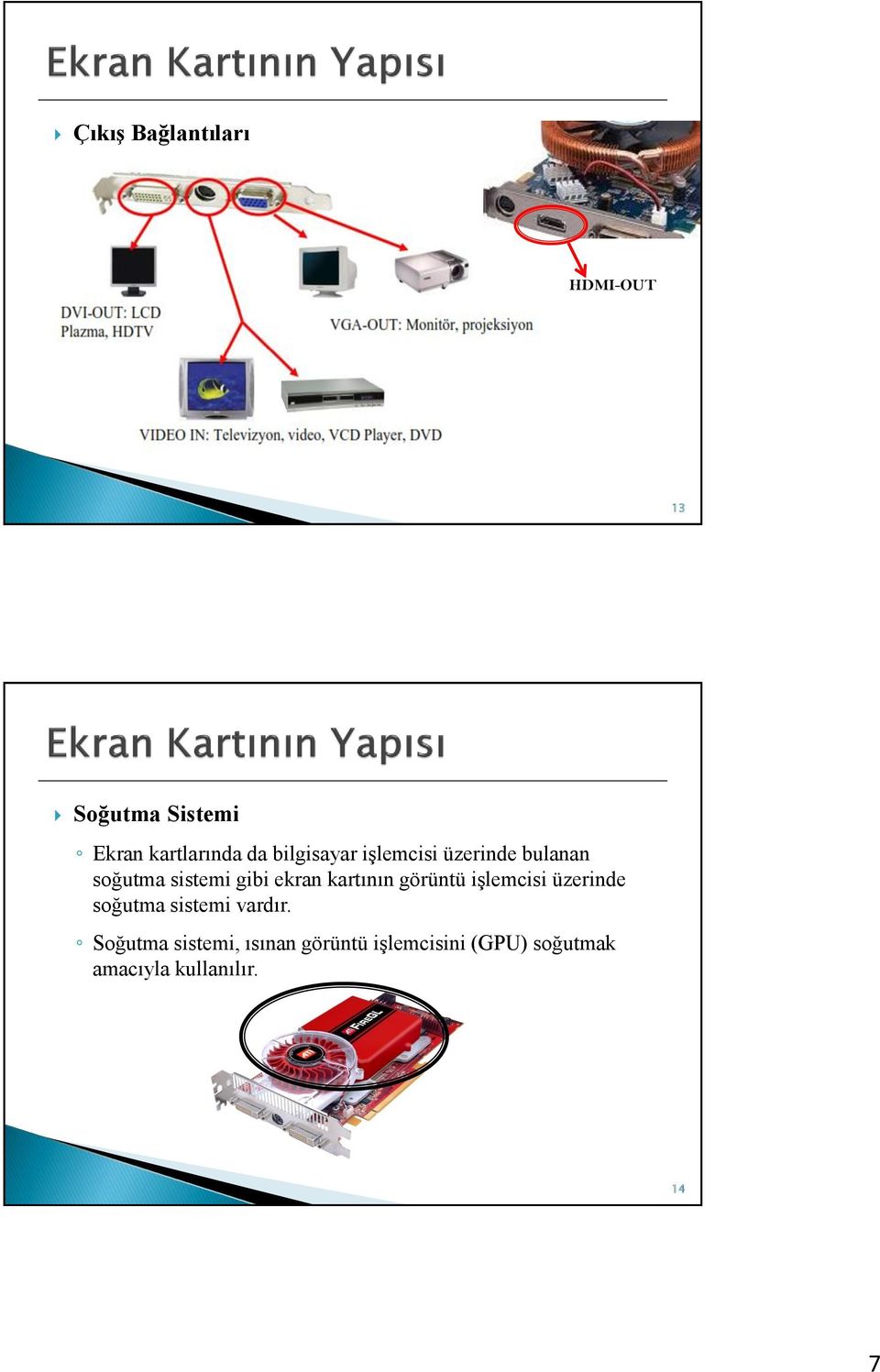 kartının görüntü işlemcisi üzerinde soğutma sistemi vardır.