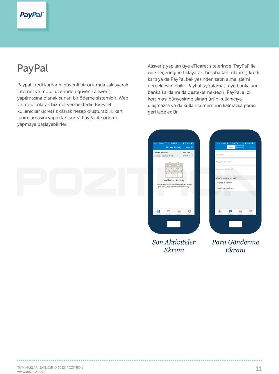Alışveriş yapılan üye eticaret sitelerinde PayPal ile öde seçeneğine tıklayarak, hesaba tanımlanmış kredi kartı ya da PayPal bakiyesinden satın alma işlemi gerçekleştirilebilir.