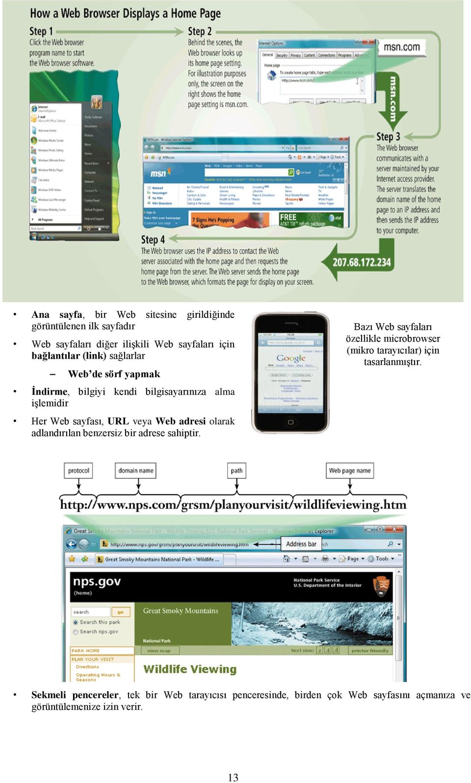 Web adresi olarak adlandırılan benzersiz bir adrese sahiptir.