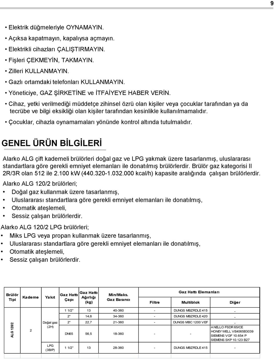 Cihaz, yetki verilmediği müddetçe zihinsel özrü olan kişiler veya çocuklar tarafından ya da tecrübe ve bilgi eksikliği olan kişiler tarafından kesinlikle kullanılmamalıdır.