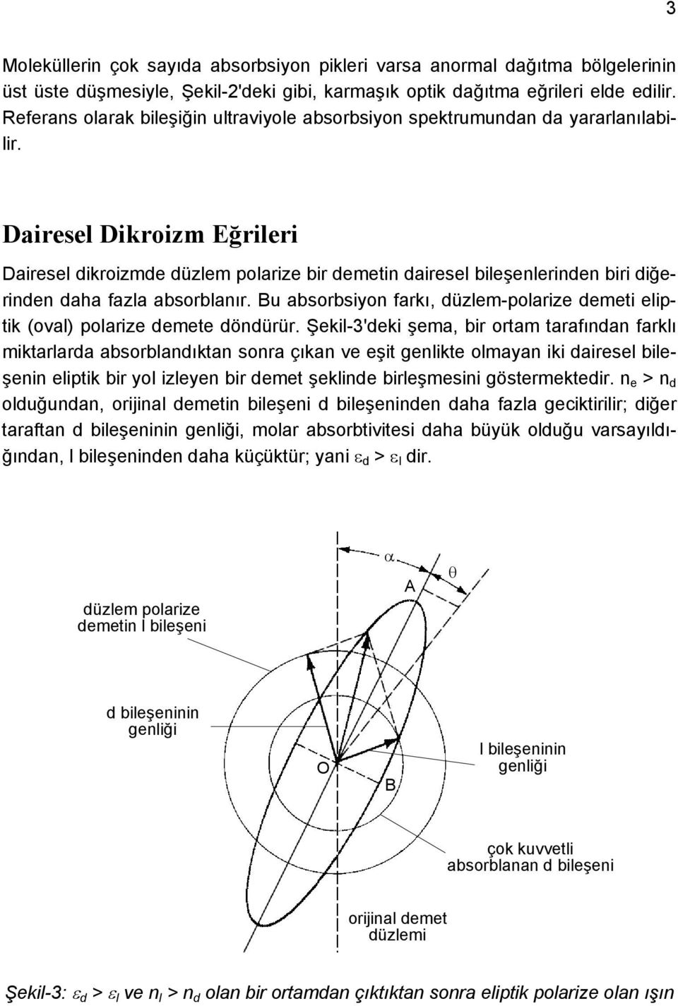 Dairesel Dikroizm Eğrileri Dairesel dikroizmde düzlem polarize bir demetin dairesel bileşenlerinden biri diğerinden daha fazla absorblanır.