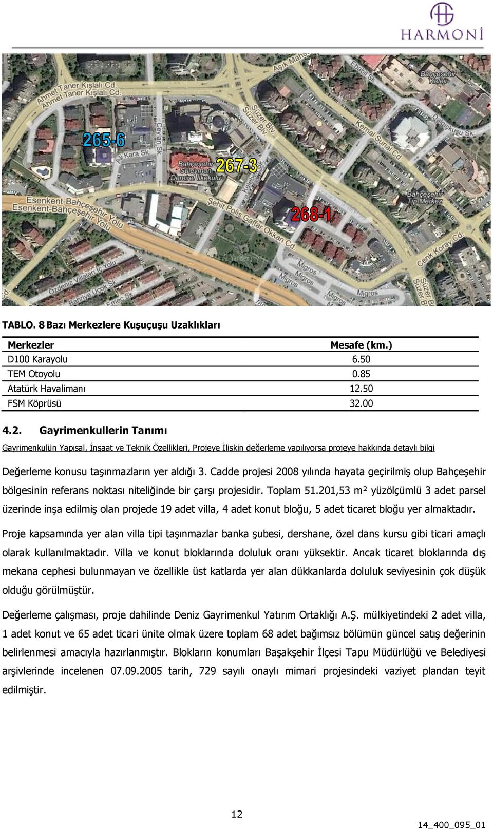 00 4.2. Gayrimenkullerin Tanımı Gayrimenkulün Yapısal, İnşaat ve Teknik Özellikleri, Projeye İlişkin değerleme yapılıyorsa projeye hakkında detaylı bilgi Değerleme konusu taşınmazların yer aldığı 3.