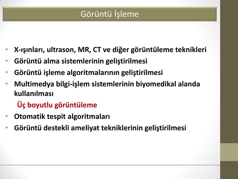 Multimedya bilgi-işlem sistemlerinin biyomedikal alanda kullanılması Üç boyutlu