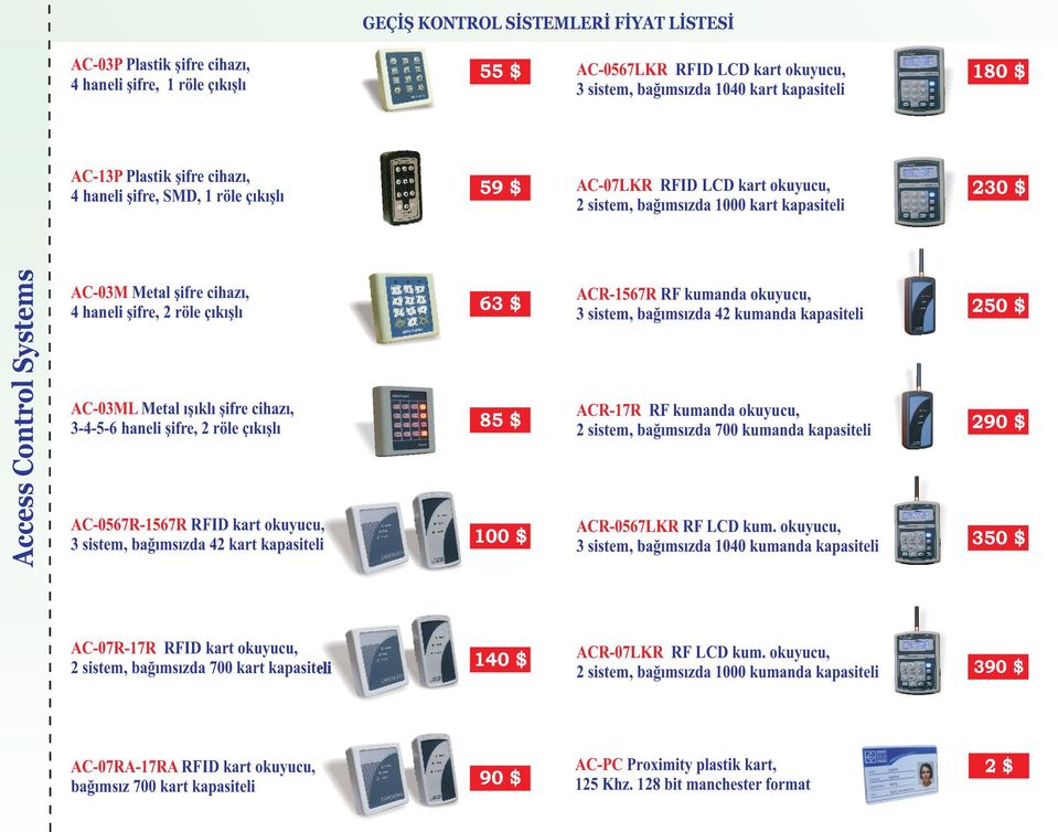 haneli şifre, 2 röle çıkışlı AC-03ML Metal ışıklı şifre cihazı, 3-4-5-6 haneli şifre, 2 röle çıkışlı AC-0567R-1567R RFID kart okuyucu, 3 sistem, bağımsızda 42 kart kapasiteli 63 $ 85 $ 100 $