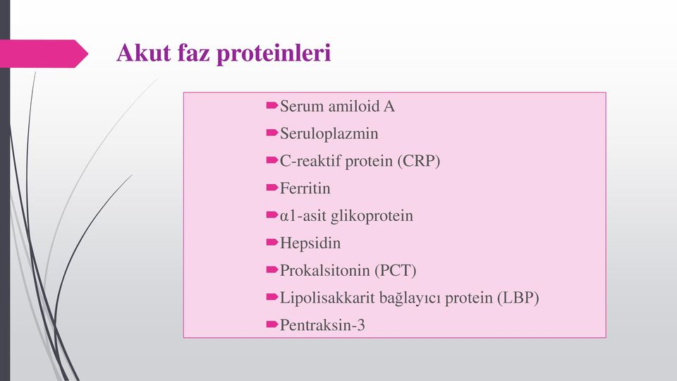 α1-asit glikoprotein Hepsidin Prokalsitonin
