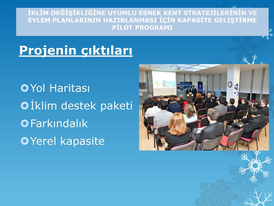 İÇİN KAPASİTE GELIŞTİRME PİLOT PROGRAMI Projenin