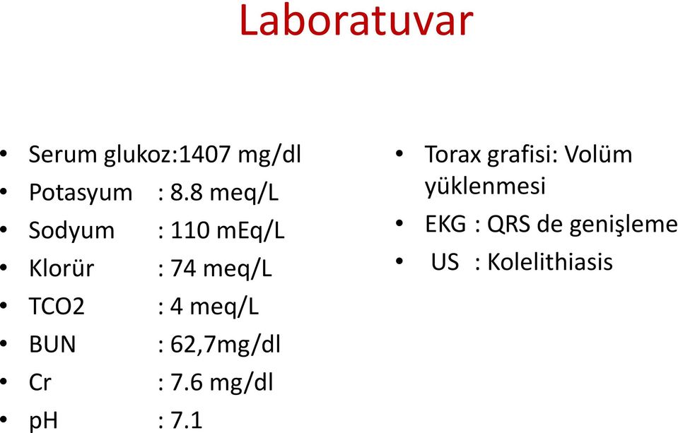 meq/l BUN : 62,7mg/dl Cr : 7.6 mg/dl ph : 7.