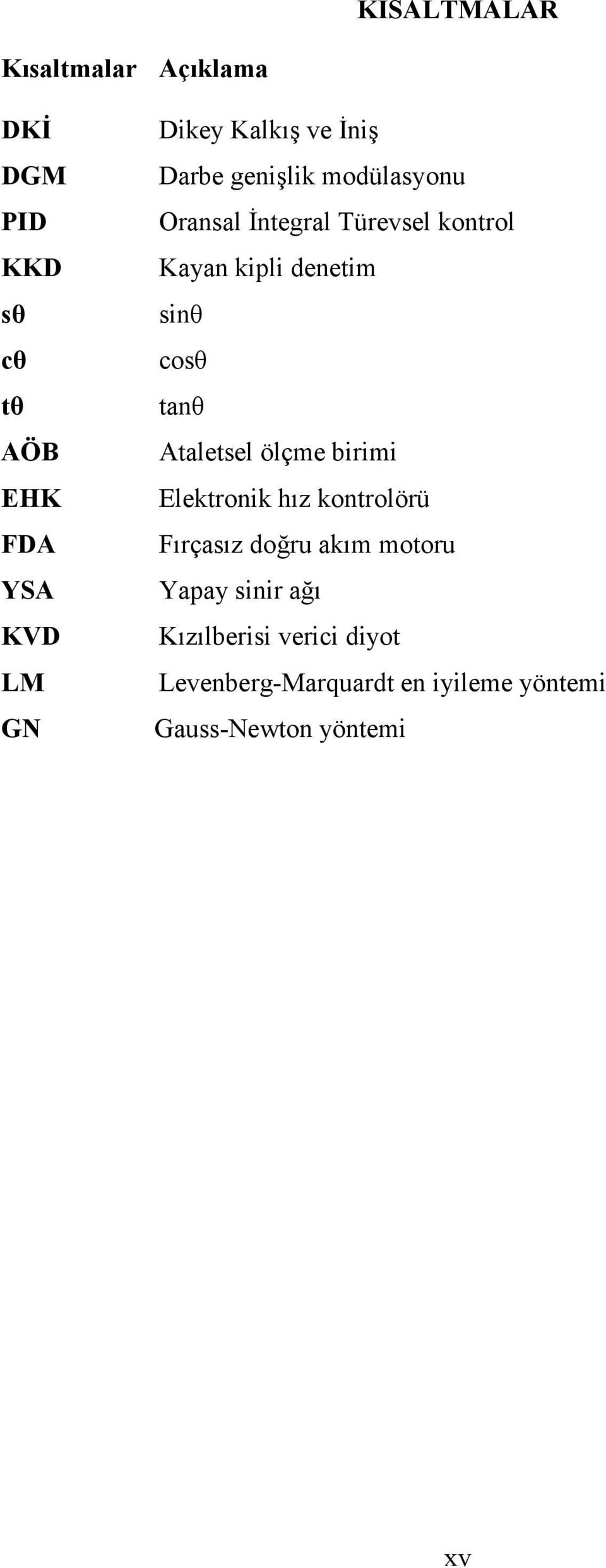 denetim sinθ cosθ tanθ Ataletsel ölçme birimi Elektronik hız kontrolörü Fırçasız doğru akım