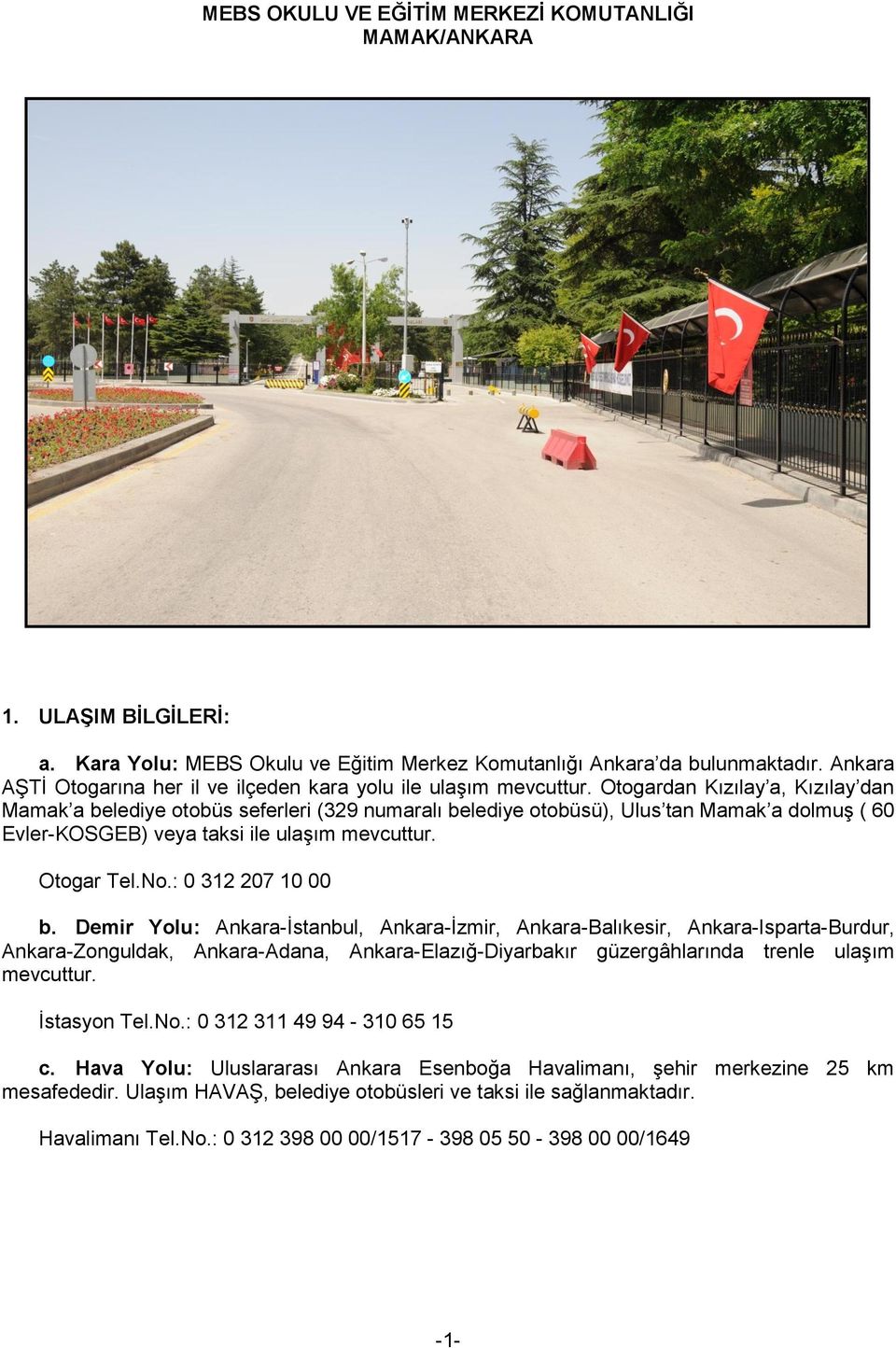 MEBS OKULU VE EĞİTİM MERKEZİ KOMUTANLIĞI MAMAK/ANKARA - PDF Free Download