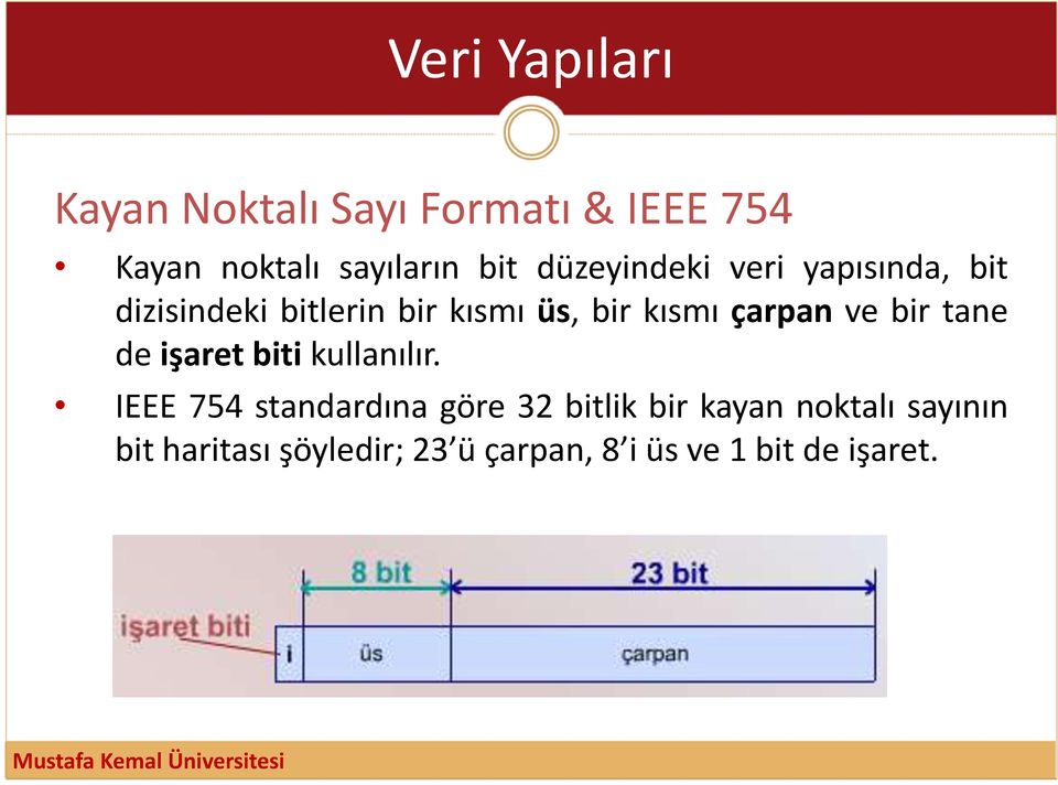 tane de işaret biti kullanılır.