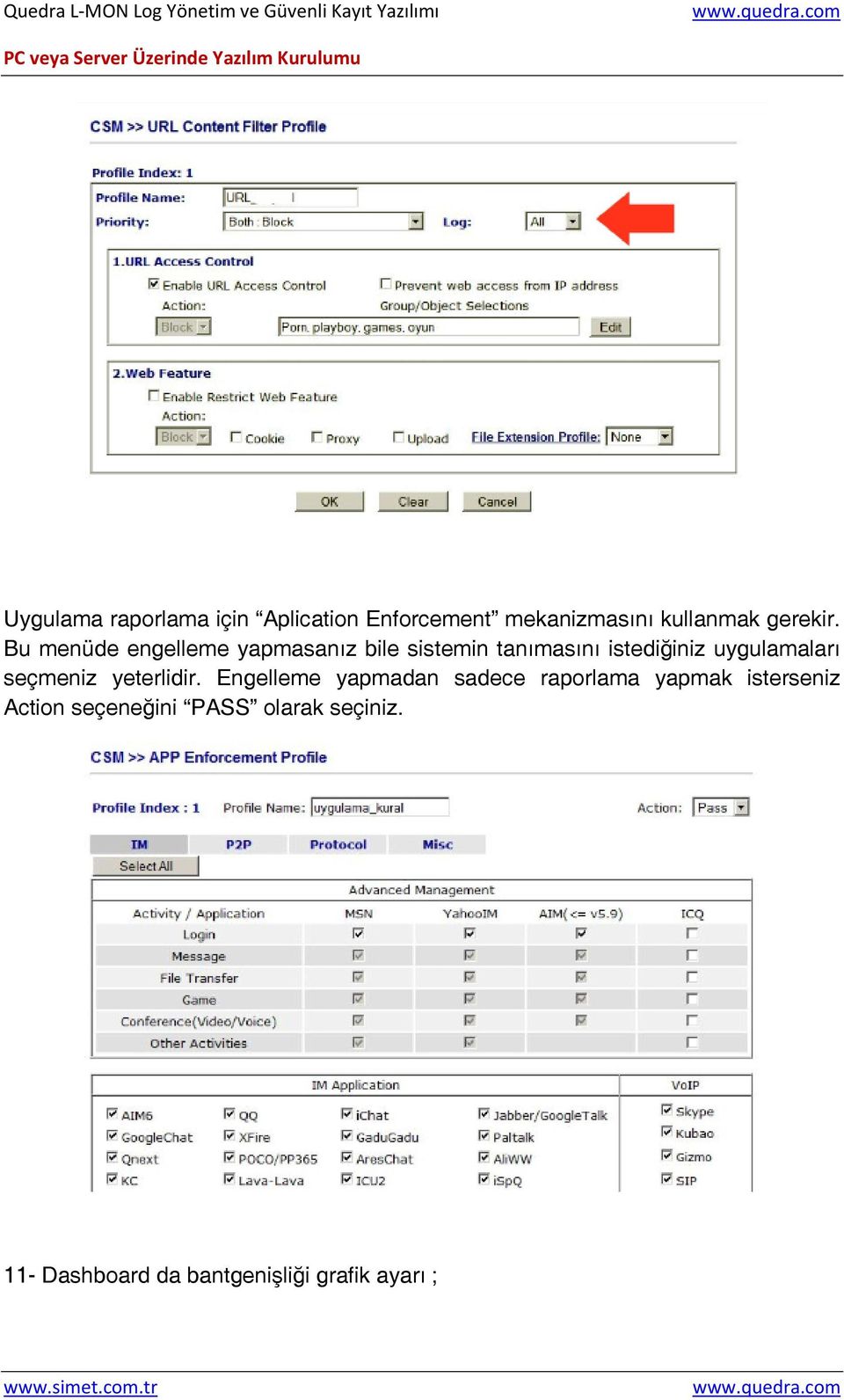 uygulamaları seçmeniz yeterlidir.