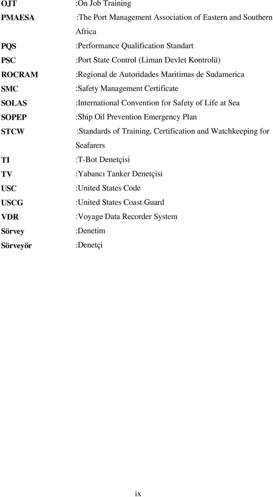 Management Certificate :International Convention for Safety of Life at Sea :Ship Oil Prevention Emergency Plan :Standards of Training, Certification and