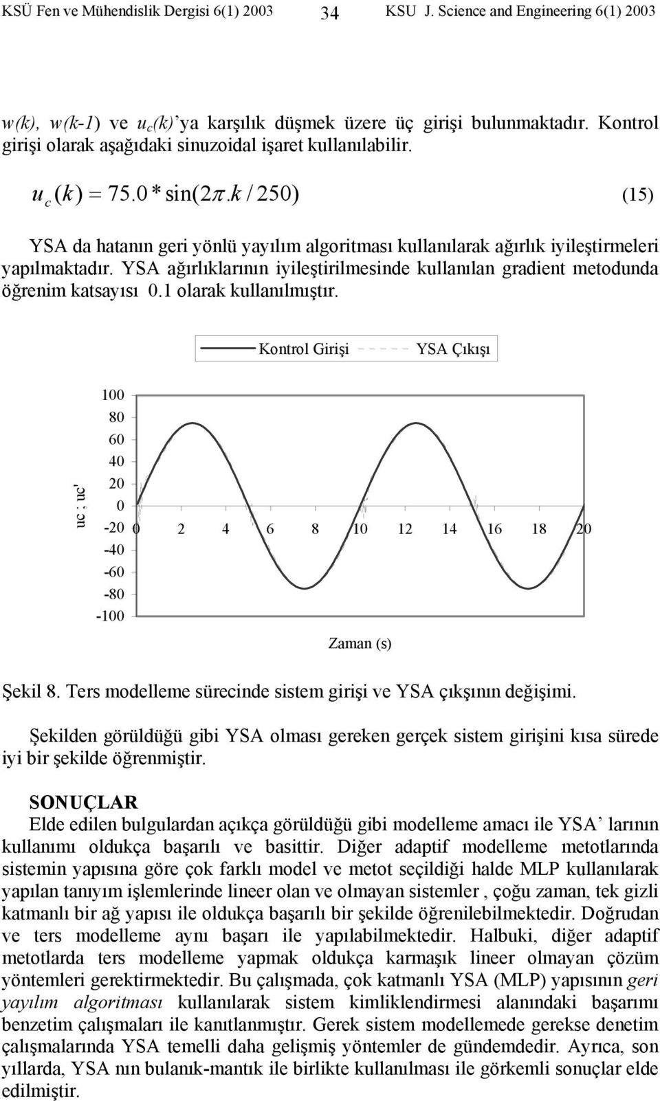 YSA ağırlıklarının iileştirilmesinde kullanılan gradient metodunda öğrenim katsaısı 0.1 olarak kullanılmıştır.