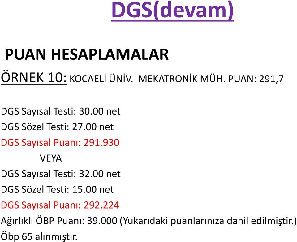 00 net DGS Sözel Testi: 27.