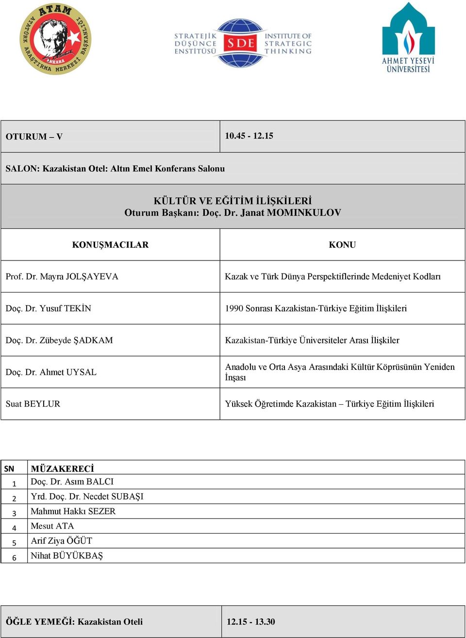 Zübeyde ŞADKAM Kazakistan-Türkiye Üniversiteler Arası İlişkiler Doç. Dr.