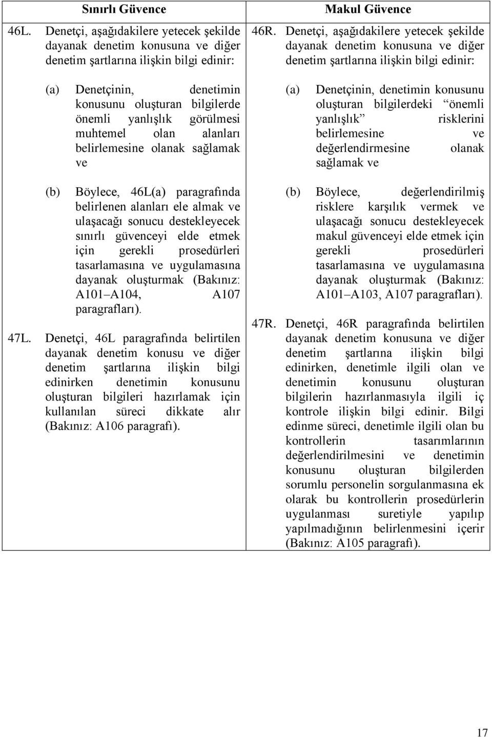 muhtemel olan alanları belirlemesine olanak sağlamak ve Denetçinin, denetimin konusunu oluşturan bilgilerdeki önemli yanlışlık risklerini belirlemesine ve değerlendirmesine olanak sağlamak ve