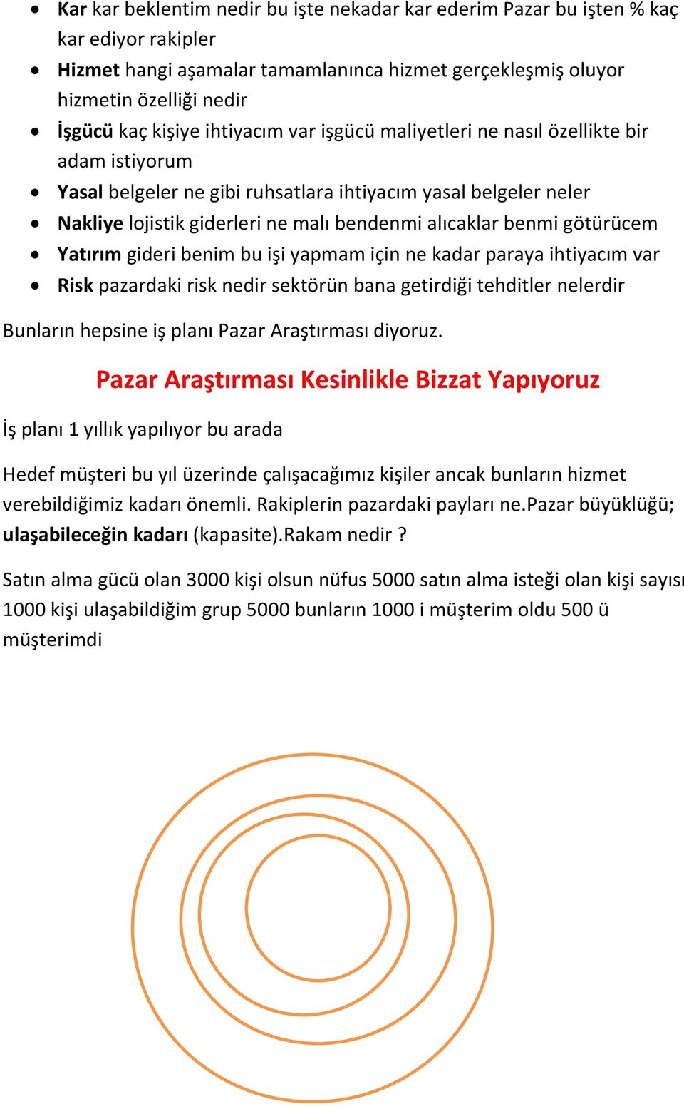 götürücem Yatırım gideri benim bu işi yapmam için ne kadar paraya ihtiyacım var Risk pazardaki risk nedir sektörün bana getirdiği tehditler nelerdir Bunların hepsine iş planı Pazar Araştırması