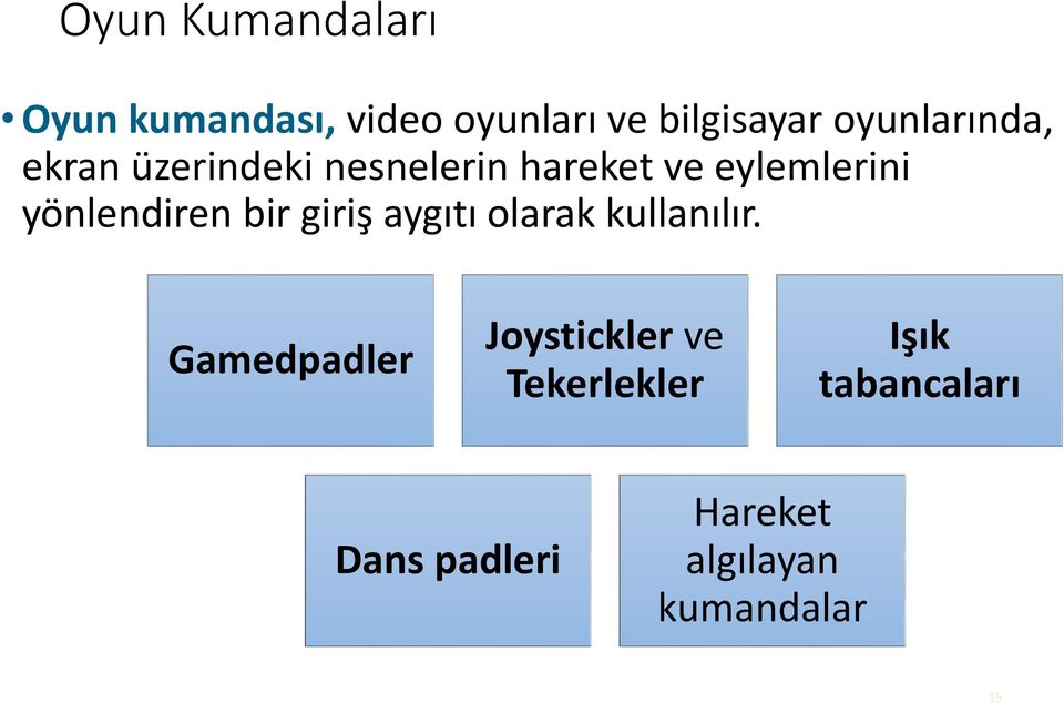 yönlendiren bir giriş aygıtı olarak kullanılır.