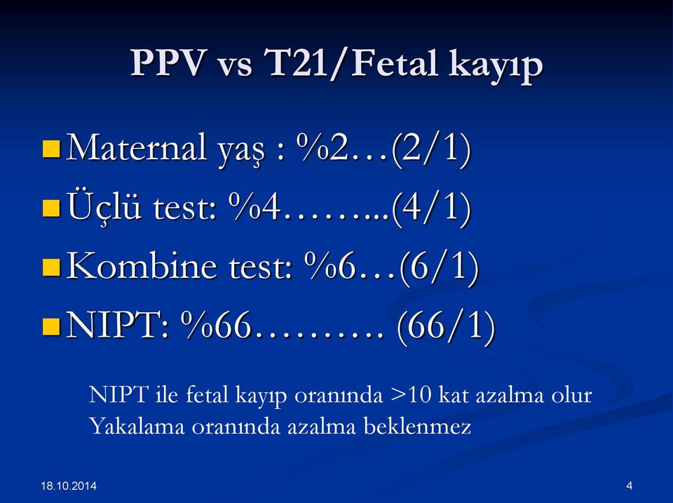 (66/1) NIPT ile fetal kayıp oranında >10 kat azalma