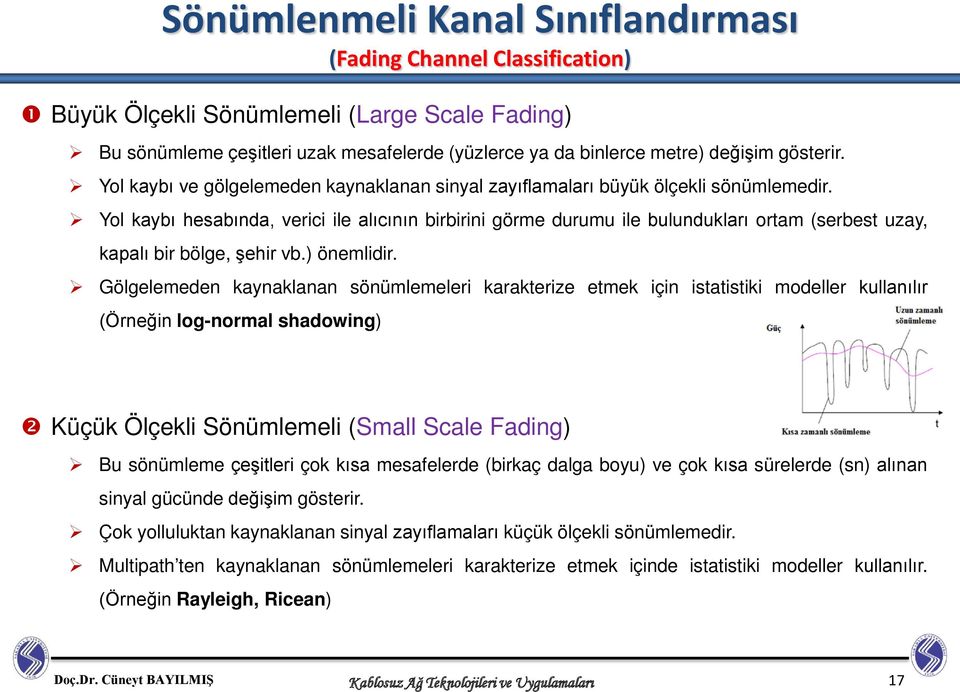 Yol kaybı hesabında, verici ile alıcının birbirini görme durumu ile bulundukları ortam (serbest uzay, kapalı bir bölge, şehir vb.) önemlidir.