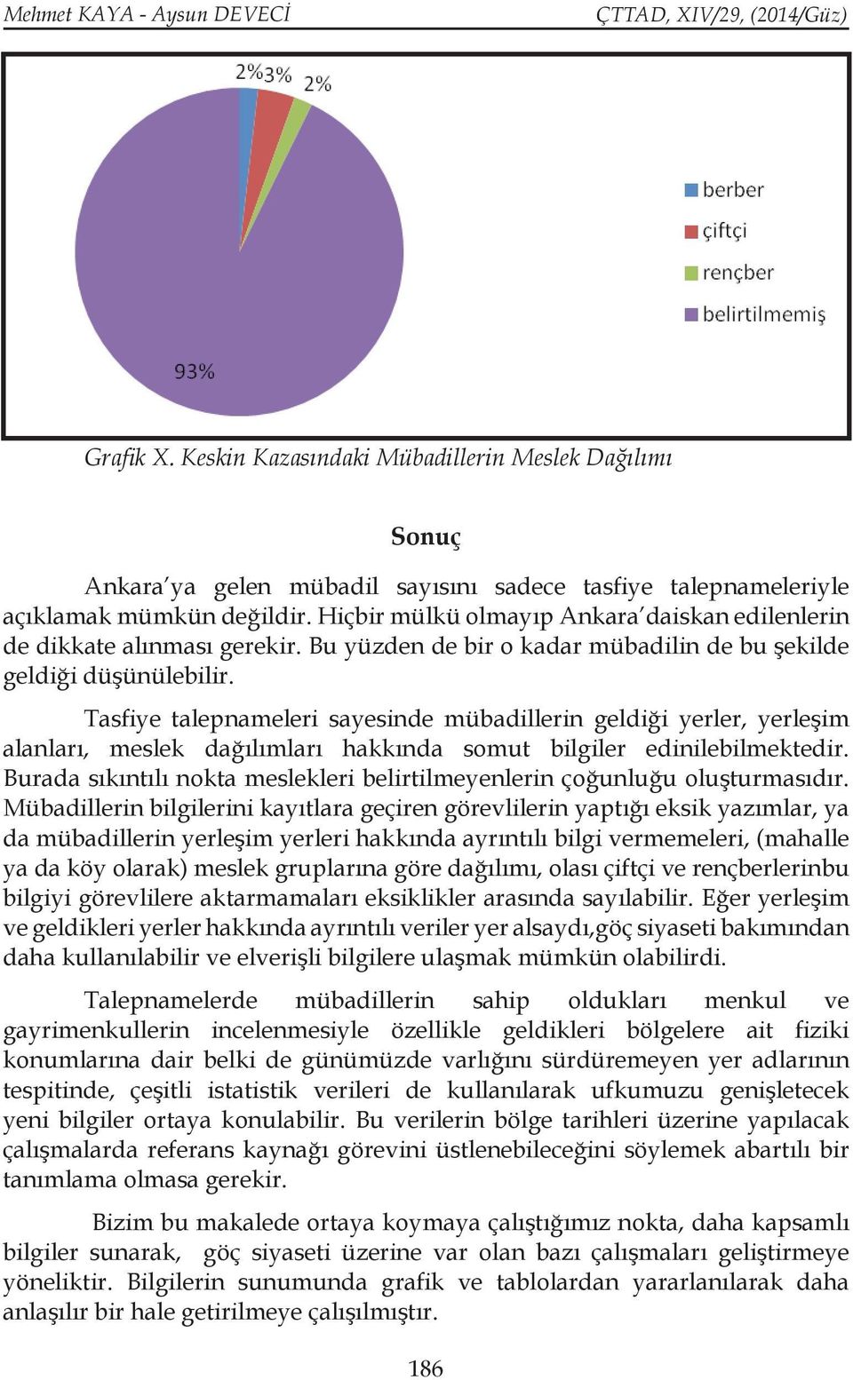 Tasfiye talepnameleri sayesinde mübadillerin geldiği yerler, yerleşim alanları, meslek dağılımları hakkında somut bilgiler edinilebilmektedir.