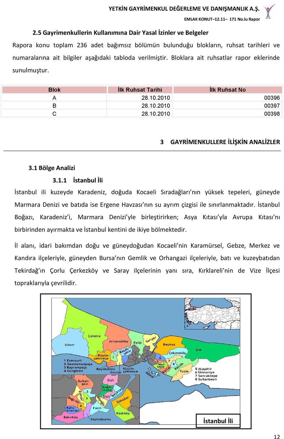 1 Bölge Analizi 3.1.1 İstanbul İli İstanbul ili kuzeyde Karadeniz, doğuda Kocaeli Sıradağları nın yüksek tepeleri, güneyde Marmara Denizi ve batıda ise Ergene Havzası nın su ayrım çizgisi ile sınırlanmaktadır.