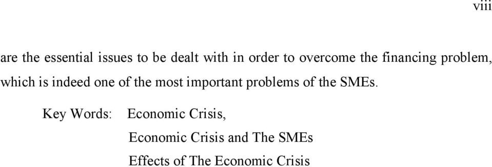 most important problems of the SMEs.
