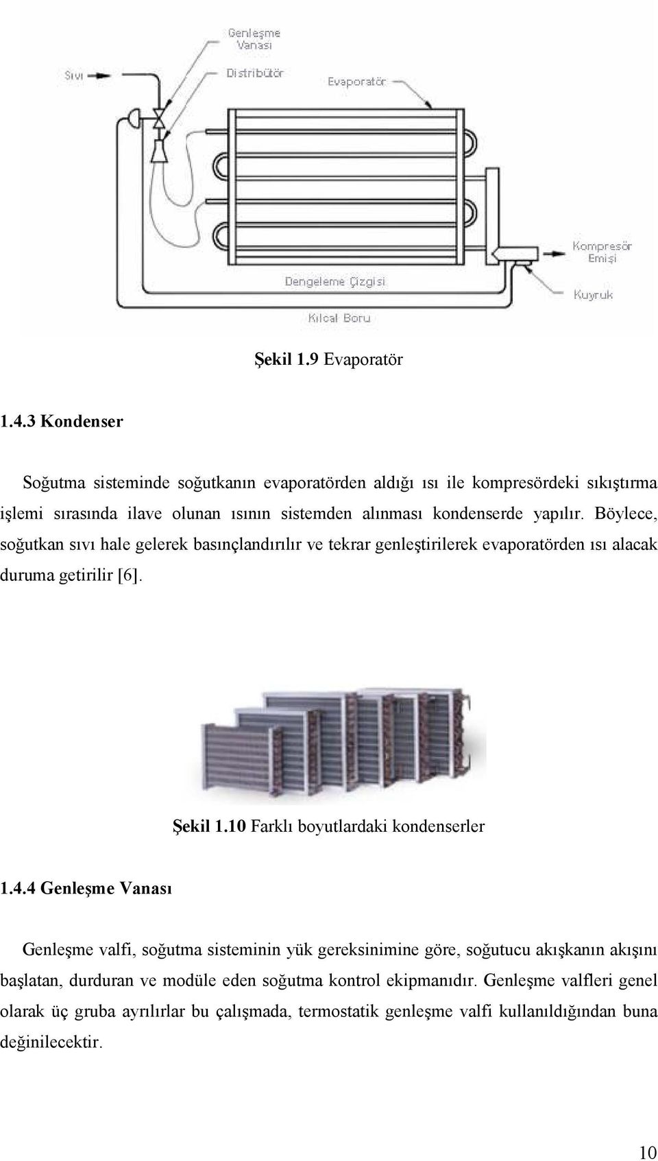 yapılır. Böylece, soğutkan sıvı hale gelerek basınçlandırılır ve tekrar genleştirilerek evaporatörden ısı alacak duruma getirilir [6]. Şekil 1.