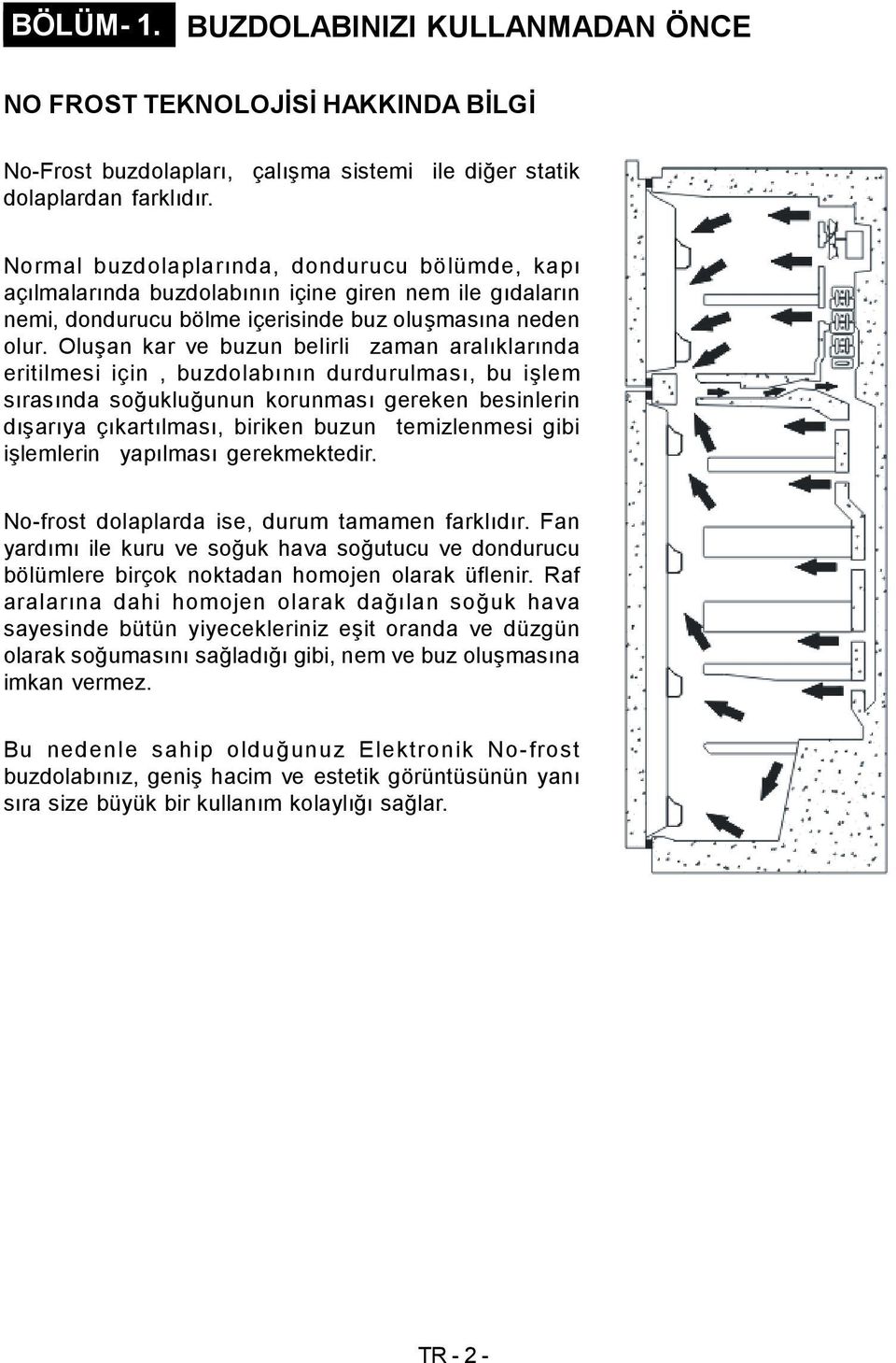 Oluşan kar ve buzun belirli zaman aralıklarında eritilmesi için, buzdolabının durdurulması, bu işlem sırasında soğukluğunun korunması gereken besinlerin dışarıya çıkartılması, biriken buzun