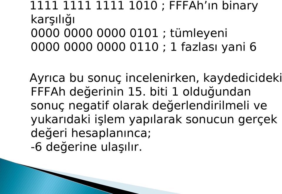 kaydedicideki FFFAh değerinin 15.