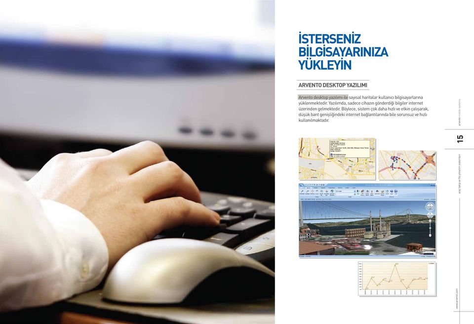 Yazılımda, sadece cihazın gönderdiği bilgiler internet üzerinden gelmektedir.