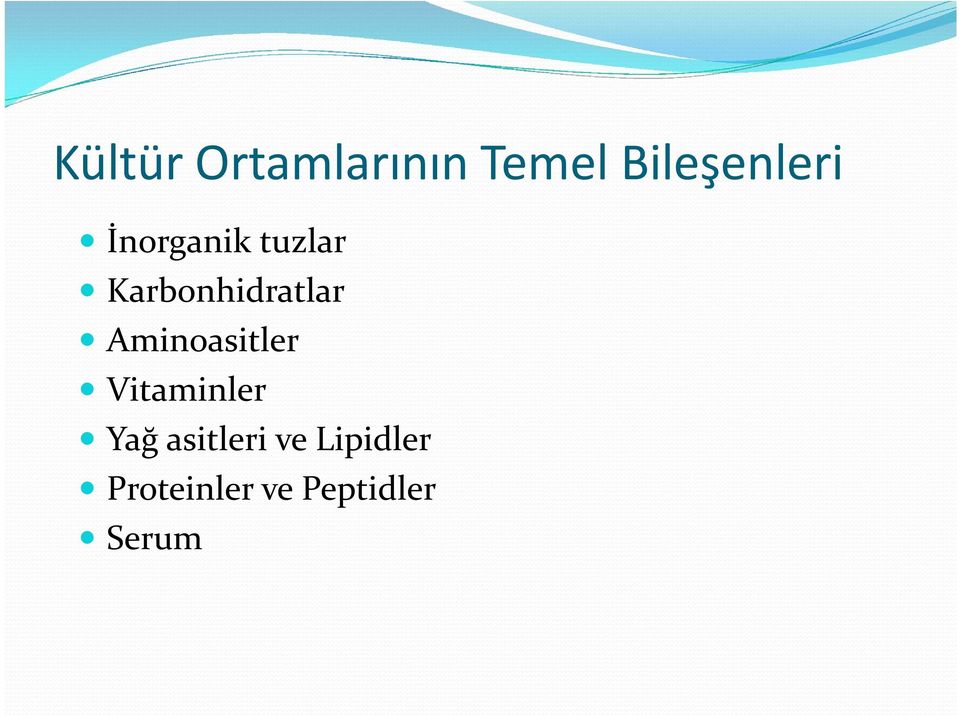 Aminoasitler Vitaminler Yağ asitleri