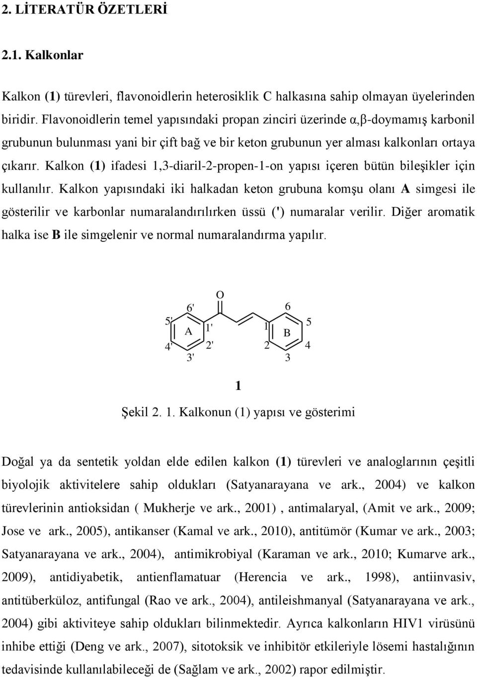 Kalkon (1) ifadesi 1,3-diaril-2-propen-1-on yapısı içeren bütün bileşikler için kullanılır.