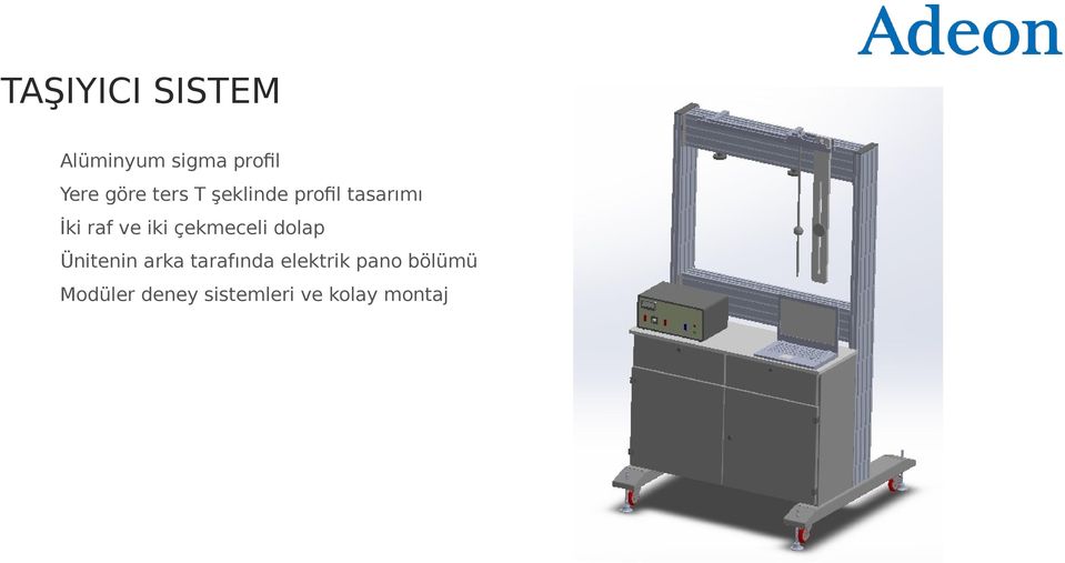 çekmeceli dolap Ünitenin arka tarafında elektrik