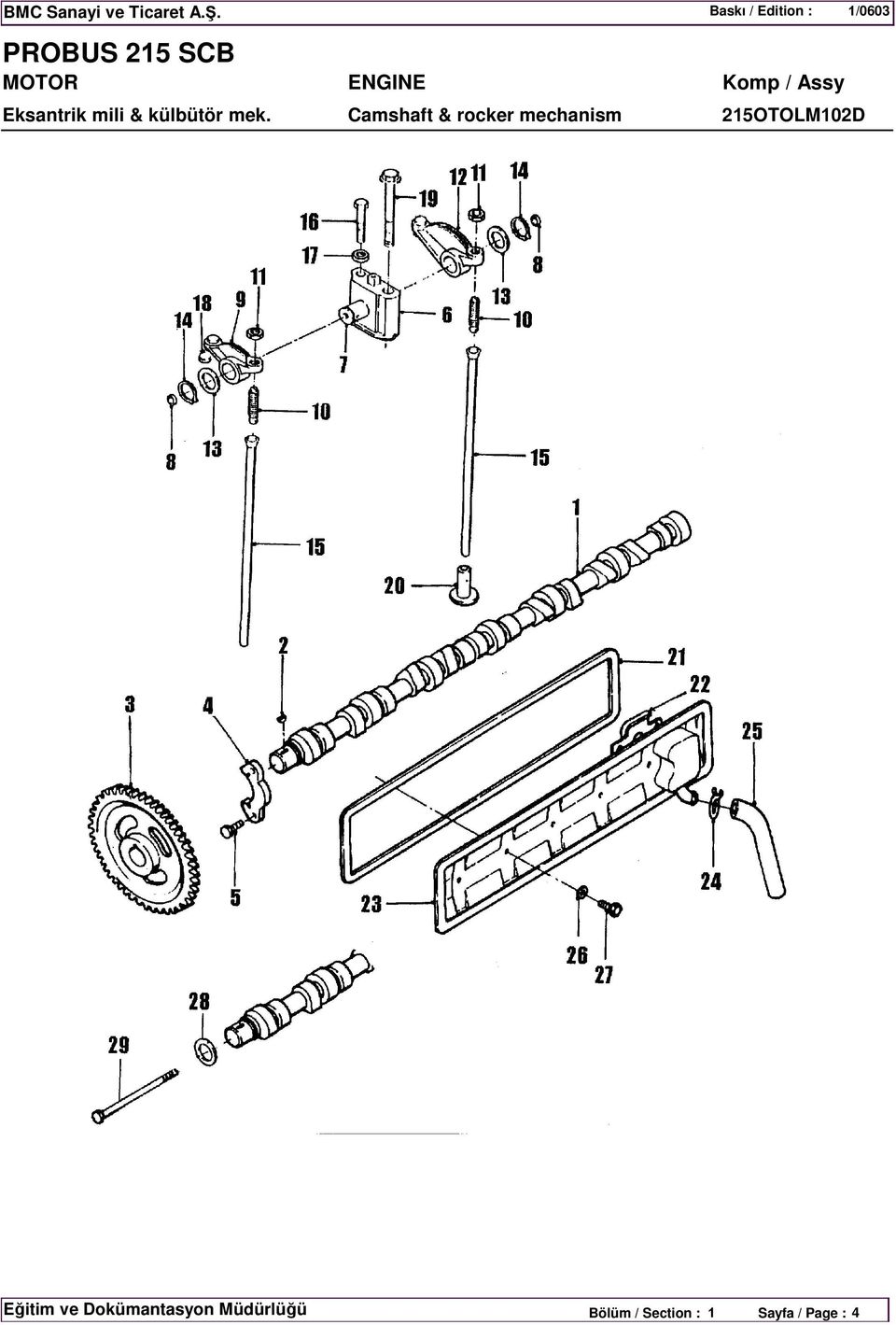 ENGINE Camshaft & rocker