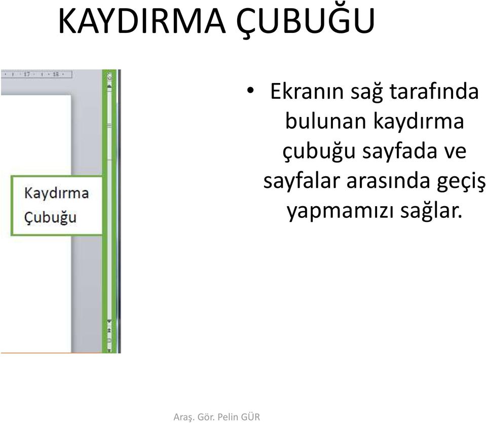 çubuğu sayfada ve sayfalar