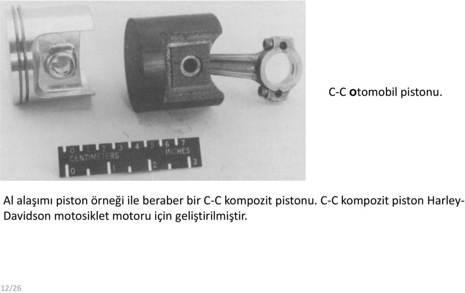 C-C kompozit pistonu.