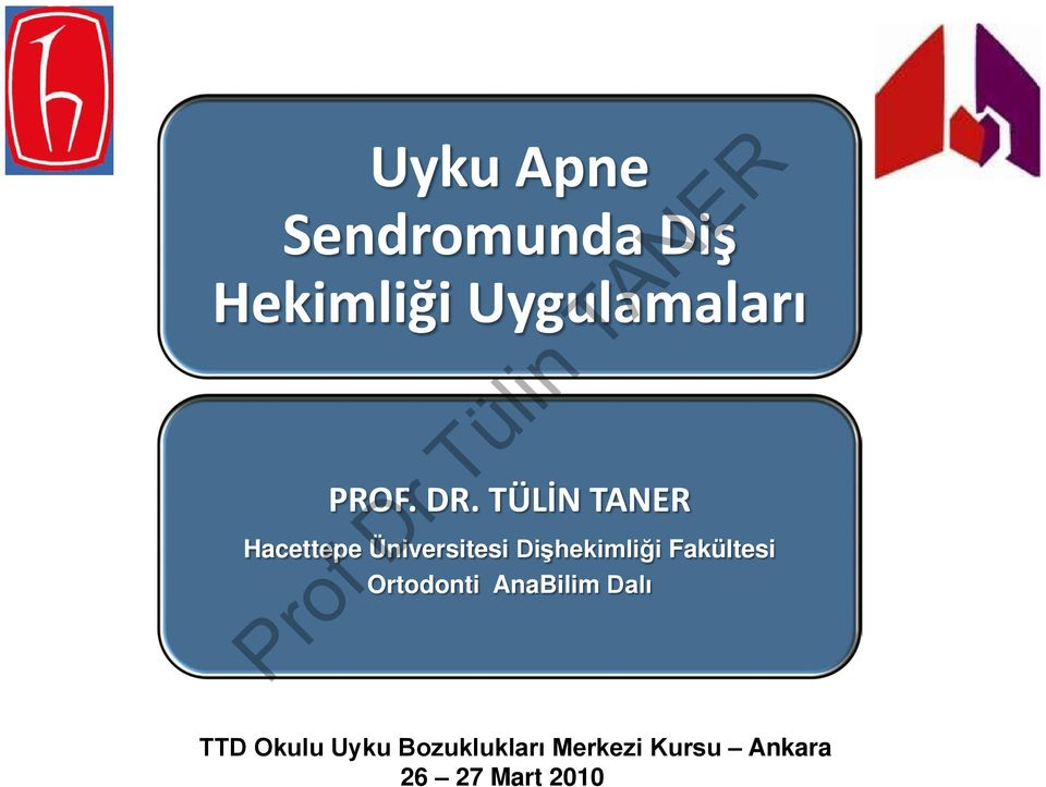 TÜLİN TANER Hacettepe Üniversitesi Dişhekimliği