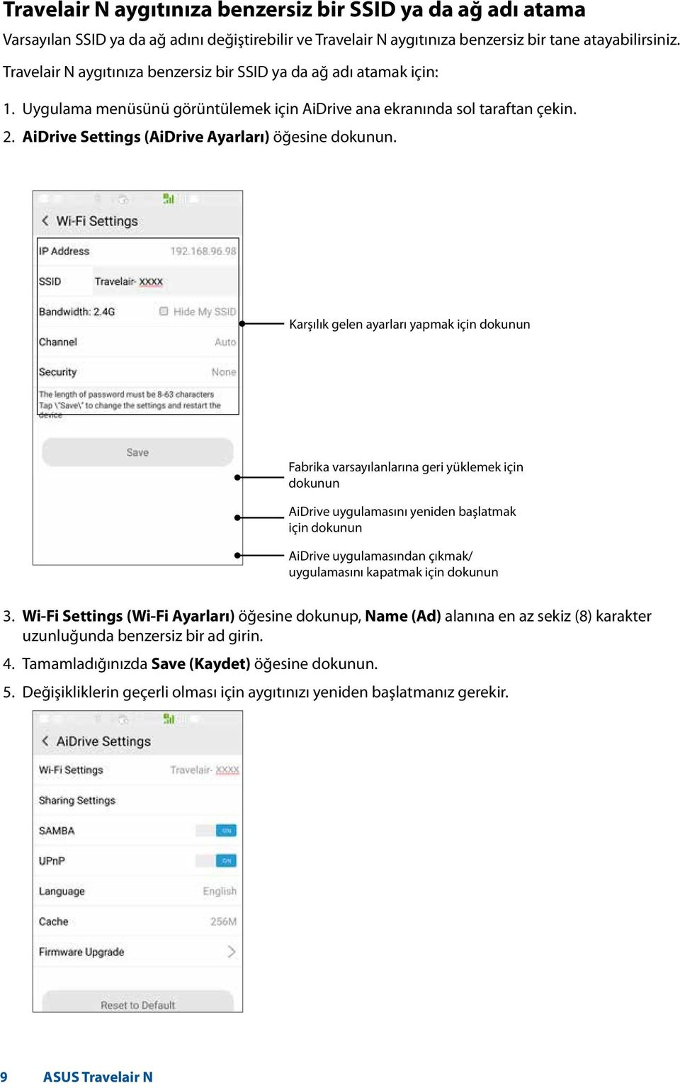 AiDrive Settings (AiDrive Ayarları) öğesine dokunun.