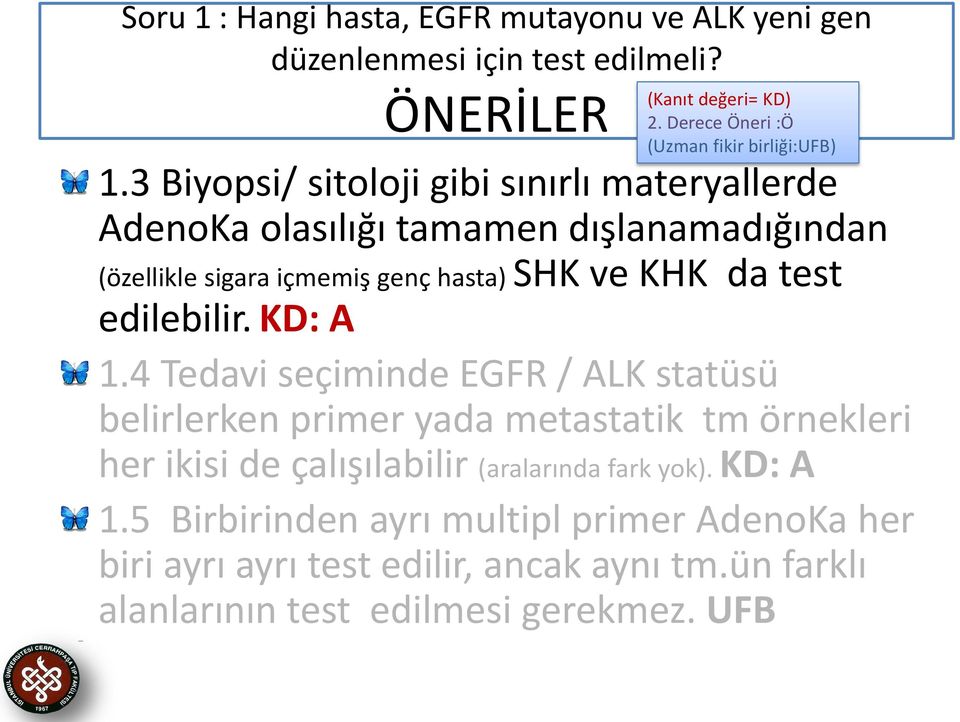 3 Biyopsi/ sitoloji gibi sınırlı materyallerde AdenoKa olasılığı tamamen dışlanamadığından (özellikle sigara içmemiş genç hasta) SHK ve KHK da test