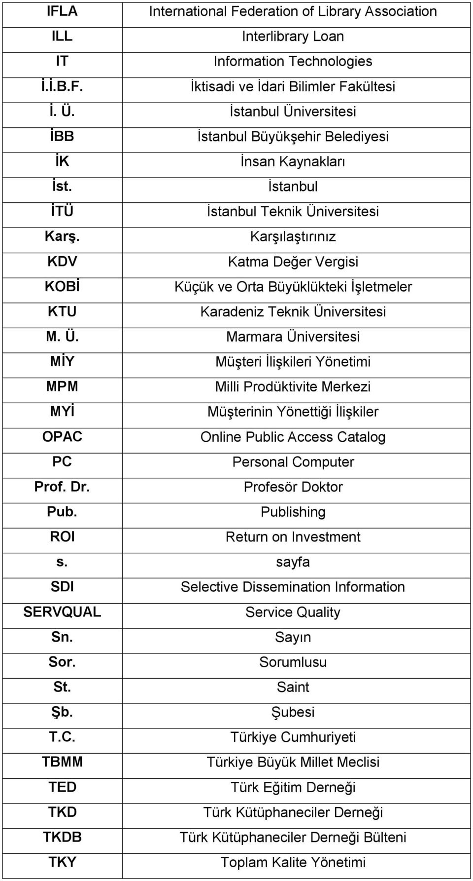 Karşılaştırınız KDV Katma Değer Vergisi KOBİ Küçük ve Orta Büyüklükteki İşletmeler KTU Karadeniz Teknik Ün