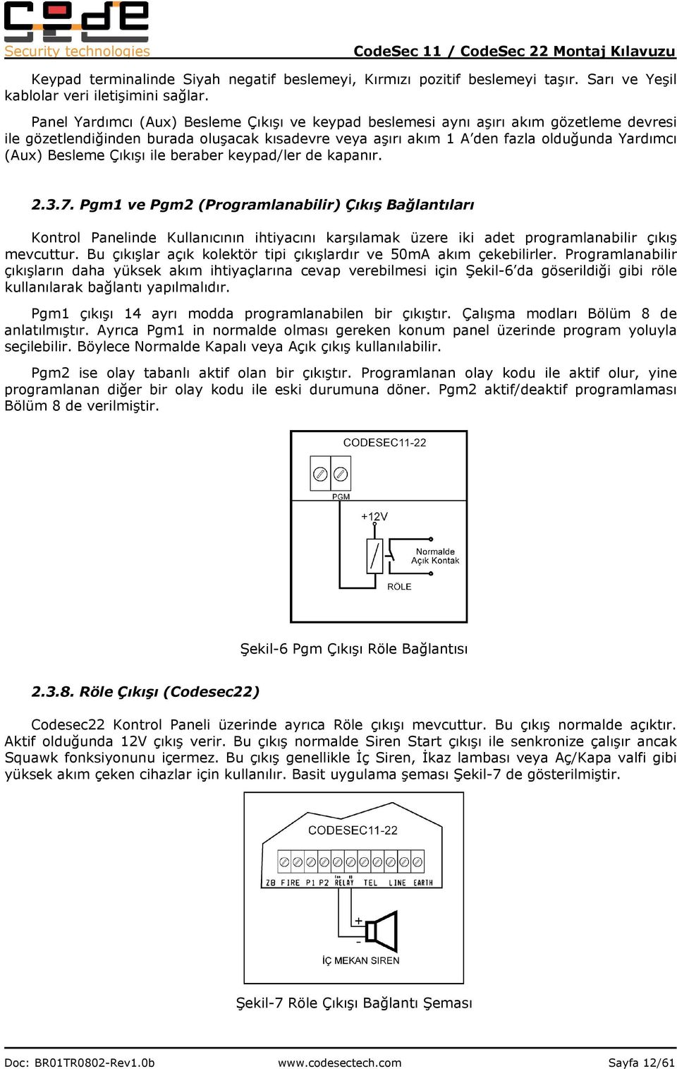 Çıkışı ile beraber keypad/ler de kapanır. 2.3.7.