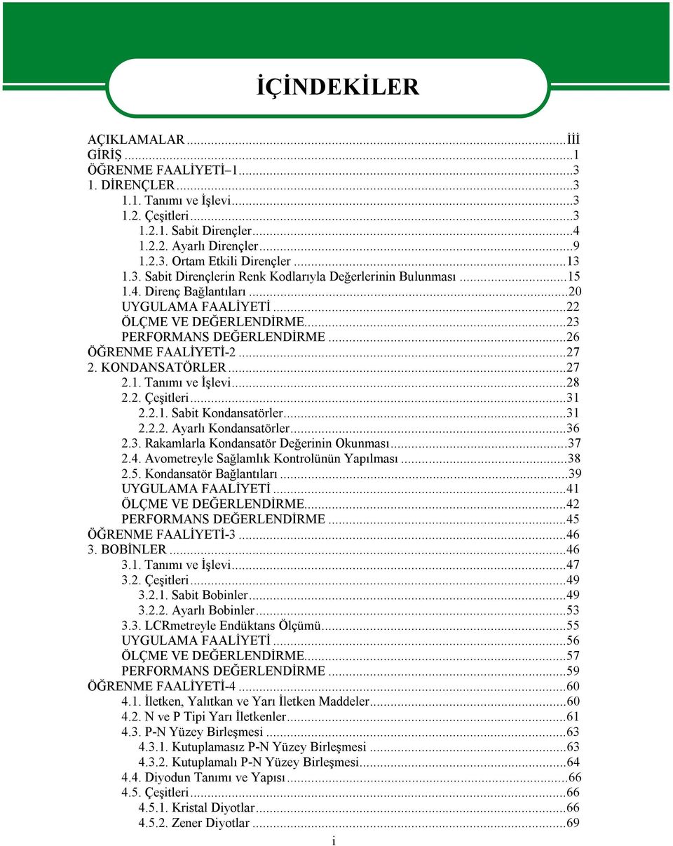 ..26 ÖĞRENME FAALİYETİ-2...27 2. KONDANSATÖRLER...27 2.1. Tanımı ve İşlevi...28 2.2. Çeşitleri...31 2.2.1. Sabit Kondansatörler...31 2.2.2. Ayarlı Kondansatörler...36 2.3. Rakamlarla Kondansatör Değerinin Okunması.