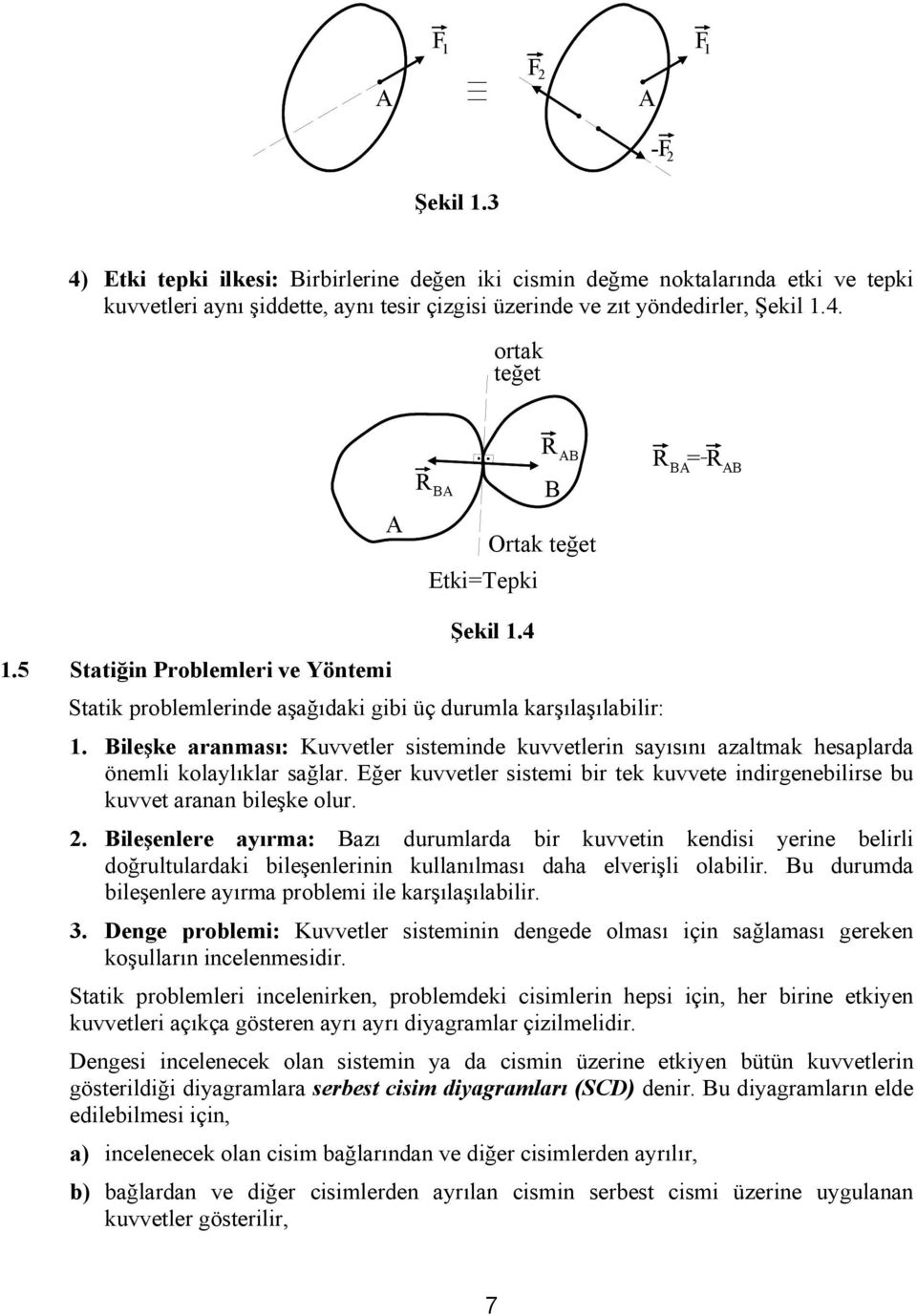 ileşke aranması: Kuvvetler sisteminde kuvvetlerin saısını aaltmak hesaplarda önemli kolalıklar sağlar. Eğer kuvvetler sistemi bir tek kuvvete indirgenebilirse bu kuvvet aranan bileşke olur.