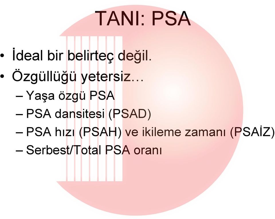 dansitesi (PSAD) PSA hızı (PSAH) ve